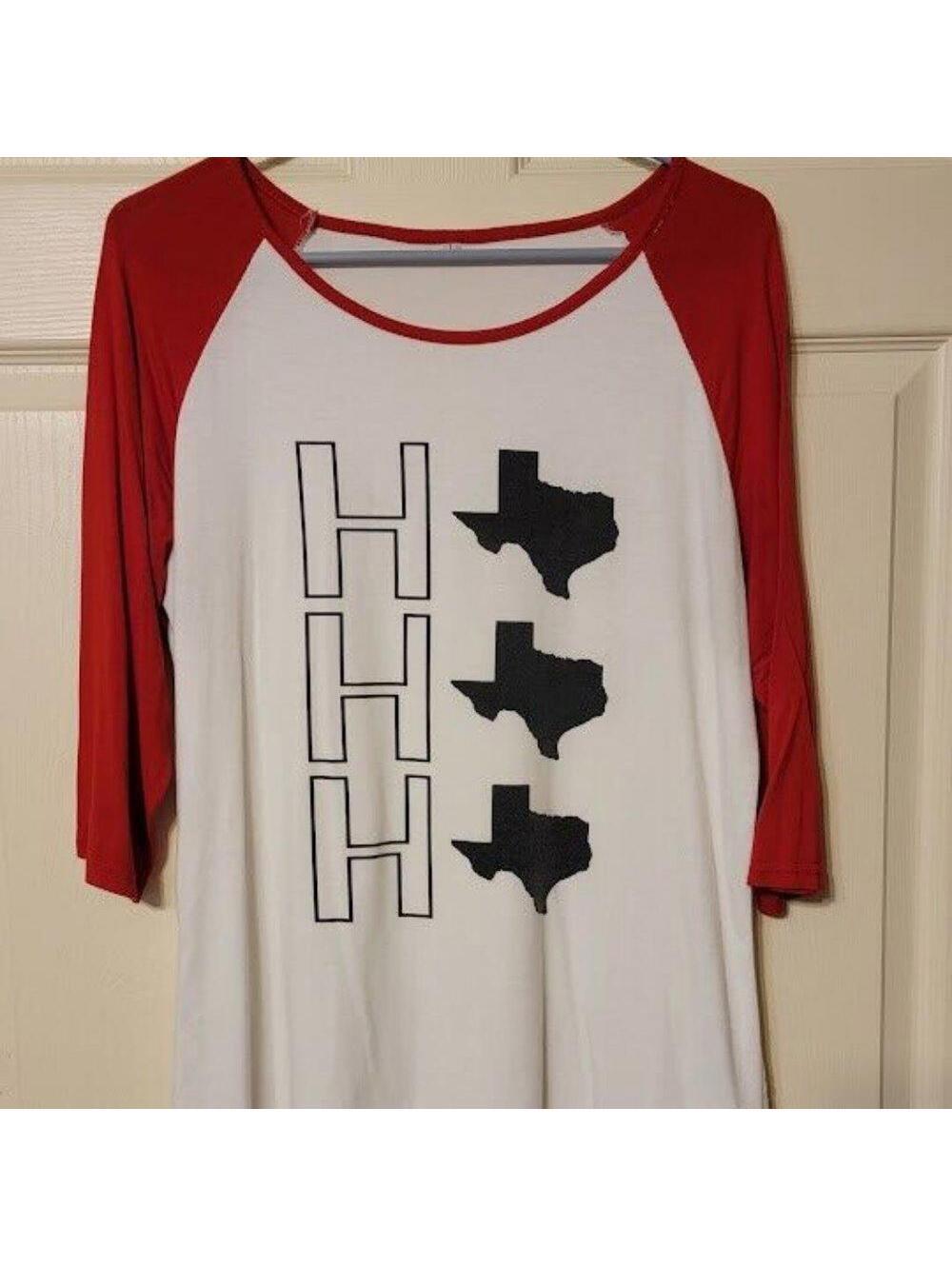 Boutique women's Texas ho ho ho shirt size Large 3/4 sleeve
